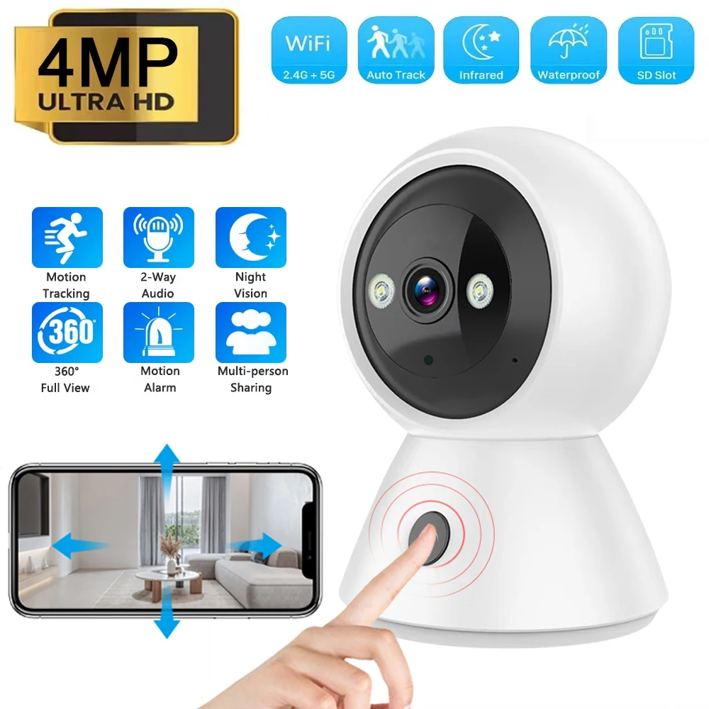 4-мегапиксельная Wi-Fi камера, домашняя беспроводная IP-камера наблюдения, AI-обнаружение, автоматическое отслеживание, ИК-ночное видение, безопасность, радионяня
4-мегапиксельная Wi-Fi камера, домашняя беспроводная IP-камера наблюдения, AI-обнаружение, автоматическое отслеживание, ИК-ночное видение, безопасность, радионяня