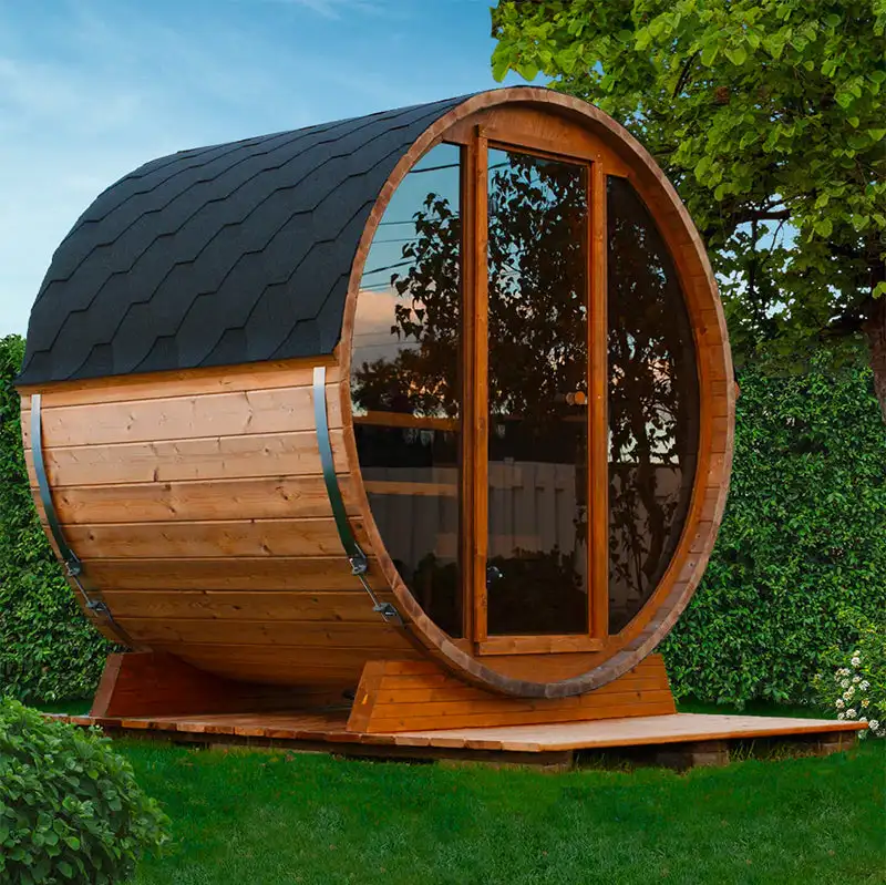 Outdoor Red Cedar Barrel Sauna for 4 Person
Outdoor Red Cedar Barrel Sauna for 4 Person