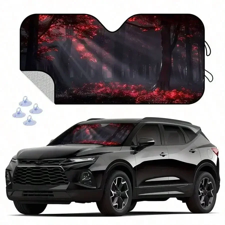 Polyester Car Windshield Sunshade With Red Forest Design Universal Fit For Vehicle Interior Sun Protection
Polyester Car Windshield Sunshade With Red Forest Design Universal Fit For Vehicle Interior Sun Protection