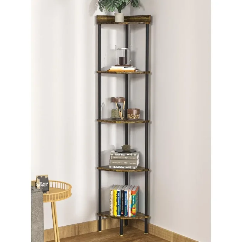 5 Tier Corner Shelf, 65" Tall Corner Shelf Stand with Rustic Display Rack, Industrial Corner Bookshelf Bookcase
5 Tier Corner Shelf, 65" Tall Corner Shelf Stand with Rustic Display Rack, Industrial Corner Bookshelf Bookcase