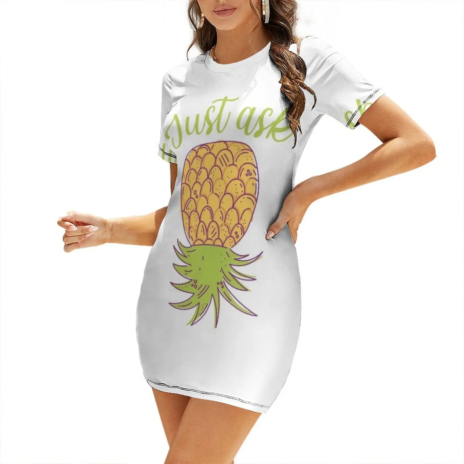 Upside Down Pineapple: Just Ask Short-Sleeved Dress woman dress elegant chic wedding evening dresses Dress
Upside Down Pineapple: Just Ask Short-Sleeved Dress woman dress elegant chic wedding evening dresses Dress