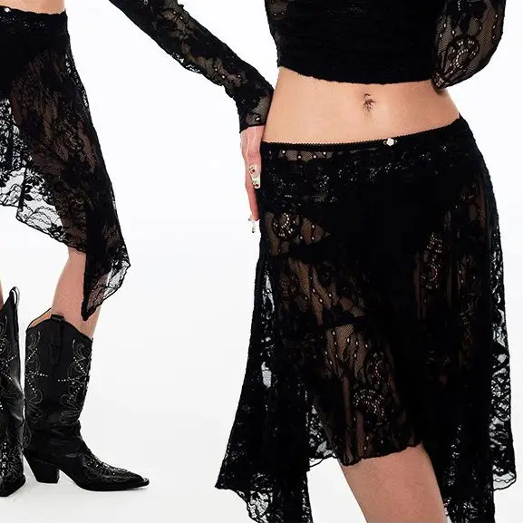 Gagarich Women Lace Ruffle Edge Irregular Slimming Stackable Slightly Translucent Sexy Lace Wasteland Skirts
Gagarich Women Lace Ruffle Edge Irregular Slimming Stackable Slightly Translucent Sexy Lace Wasteland Skirts