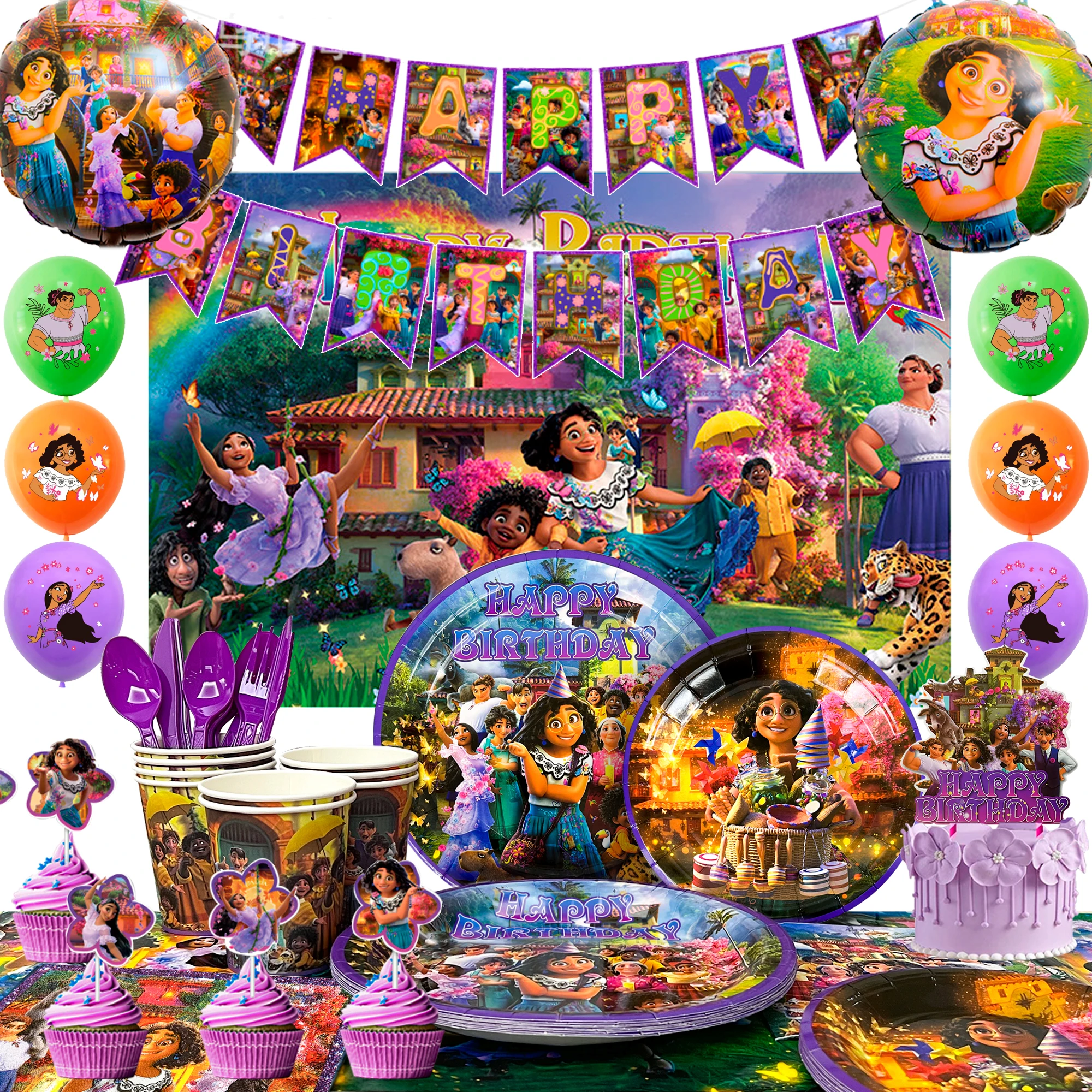 Encanto Birthday Party Supplies,114pcs MaHouse Birthday Party Supplies Set-Banner Backdrop Tablecloth Plates Cups Napkins etc
Encanto Birthday Party Supplies,114pcs MaHouse Birthday Party Supplies Set-Banner Backdrop Tablecloth Plates Cups Napkins etc