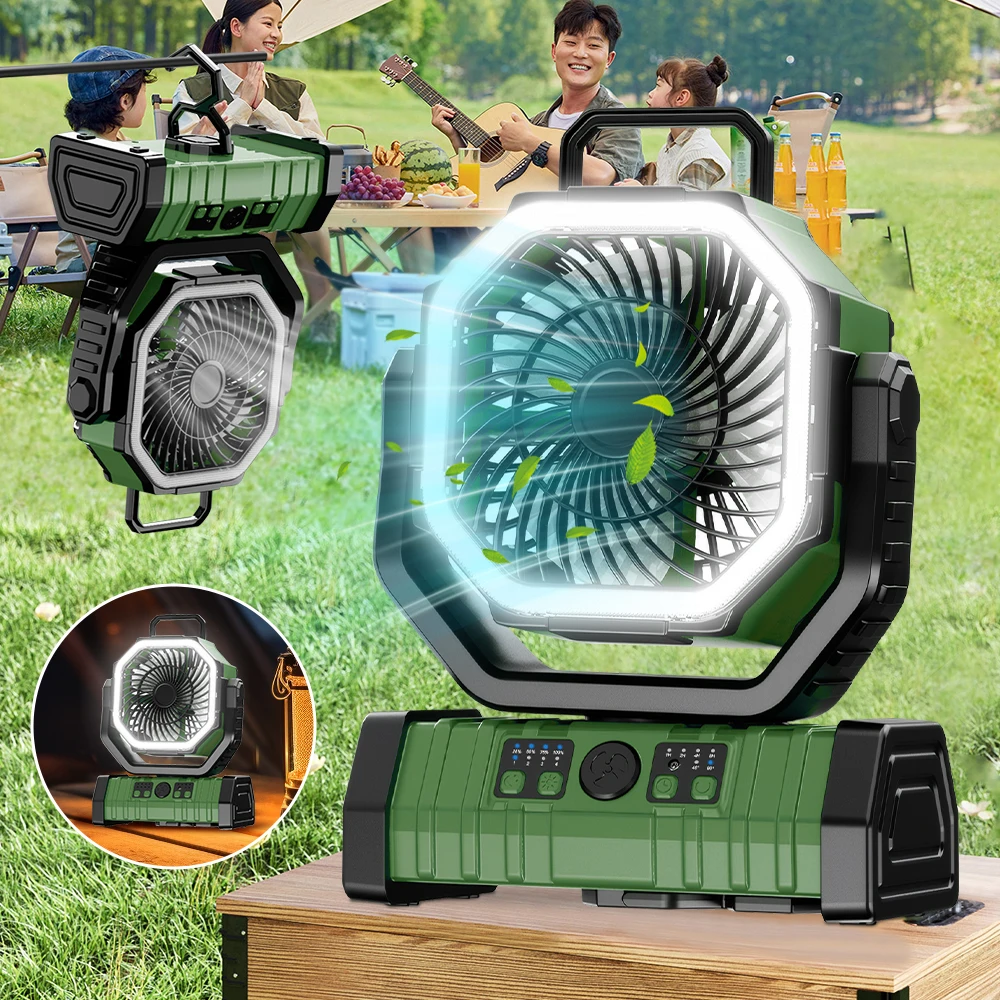 Rechargeable Camping Fan with LED Light 4 Speeds Portable Outdoor Fan with Remote Control and 72H Long Battery Life for Tent
Rechargeable Camping Fan with LED Light 4 Speeds Portable Outdoor Fan with Remote Control and 72H Long Battery Life for Tent