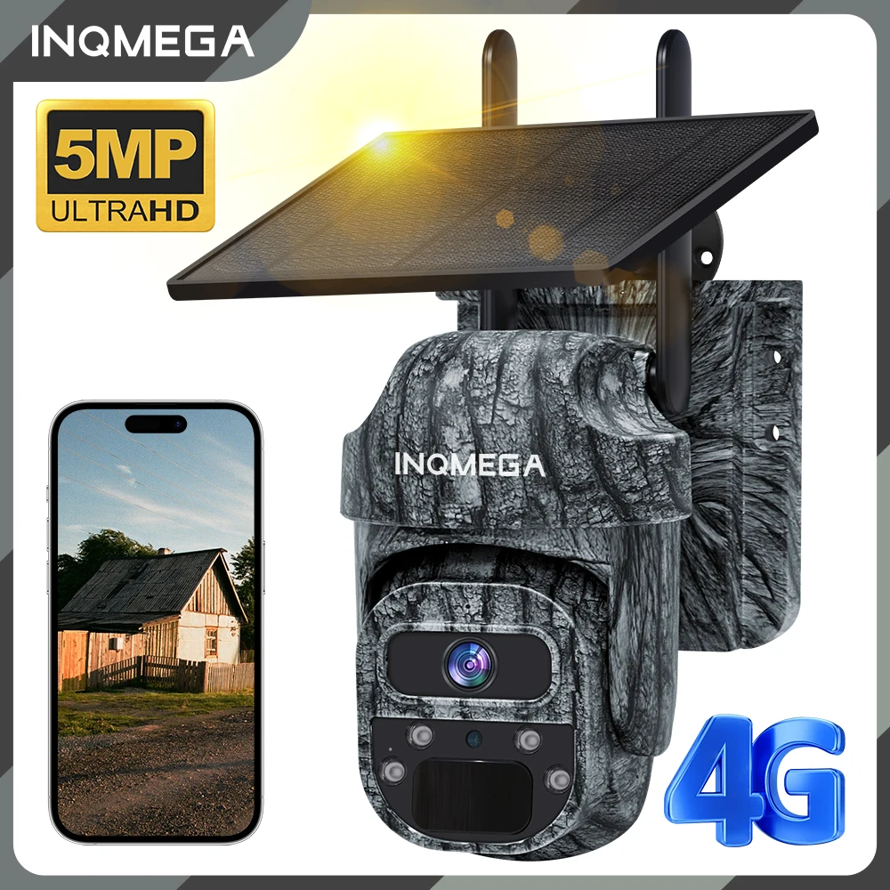 INQMEGA 4G LTE Security Camera Solar, 5MP Outdoor Wireless WiFi Camera CCTV, PTZ Night Vision PIR Human Detection IP66
INQMEGA 4G LTE Security Camera Solar, 5MP Outdoor Wireless WiFi Camera CCTV, PTZ Night Vision PIR Human Detection IP66