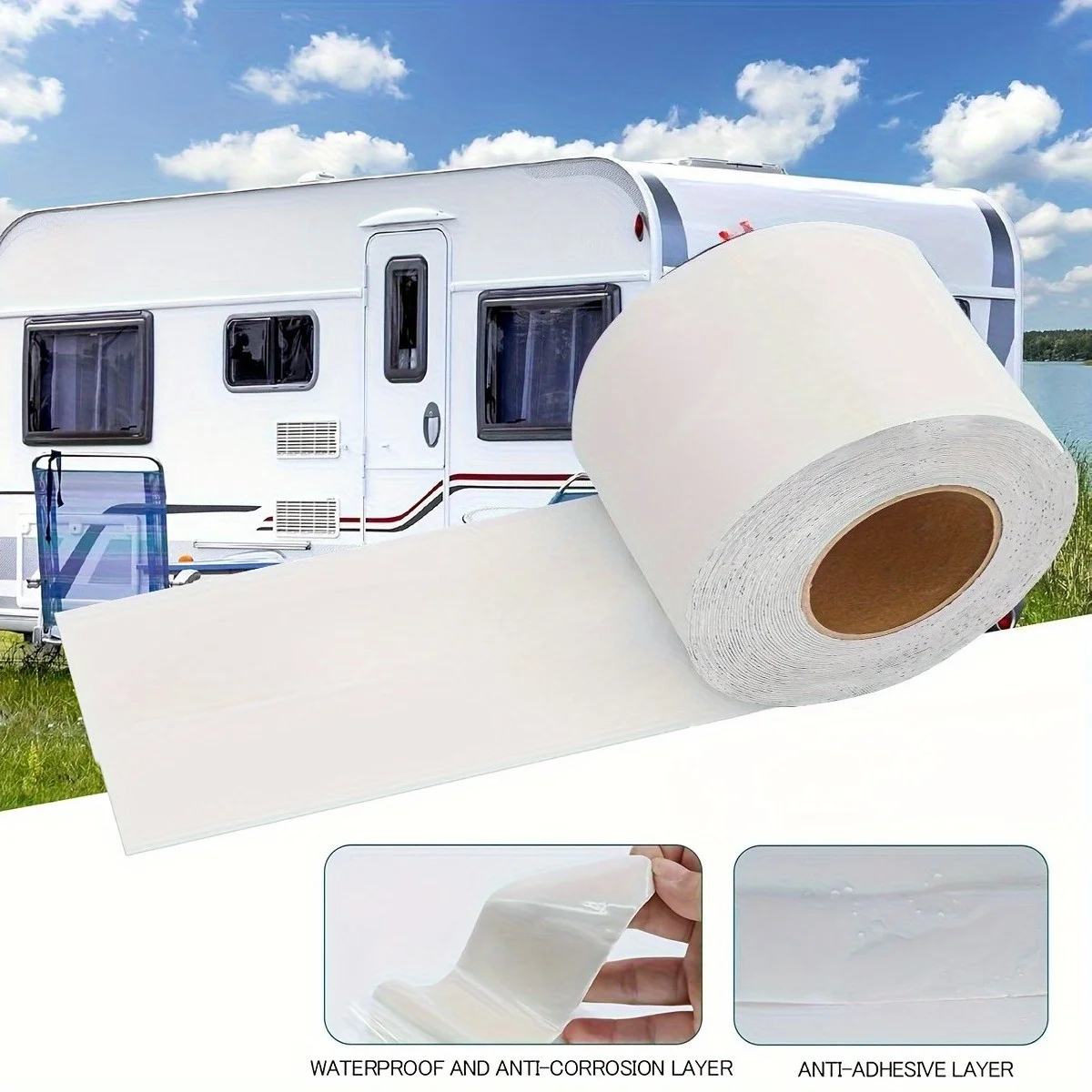 RV Sealant Tape White Waterproof Seal Tape - Weatherproof Sealant Roofing Tape for Roof Repair Camper Trailer Boat Sealing Leak
RV Sealant Tape White Waterproof Seal Tape - Weatherproof Sealant Roofing Tape for Roof Repair Camper Trailer Boat Sealing Leak