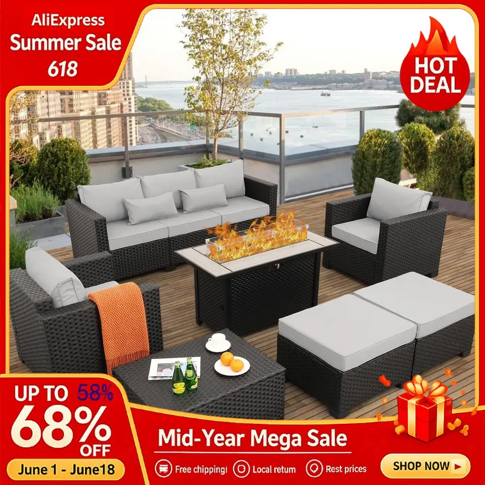 Furniture Set 45 In Outdoor Fire Pits 7 Pieces Outdoor Patio Furniture Outdoor Propane Fire Pit Table Patio Sofa Outd, Custom
Furniture Set 45 In Outdoor Fire Pits 7 Pieces Outdoor Patio Furniture Outdoor Propane Fire Pit Table Patio Sofa Outd, Custom