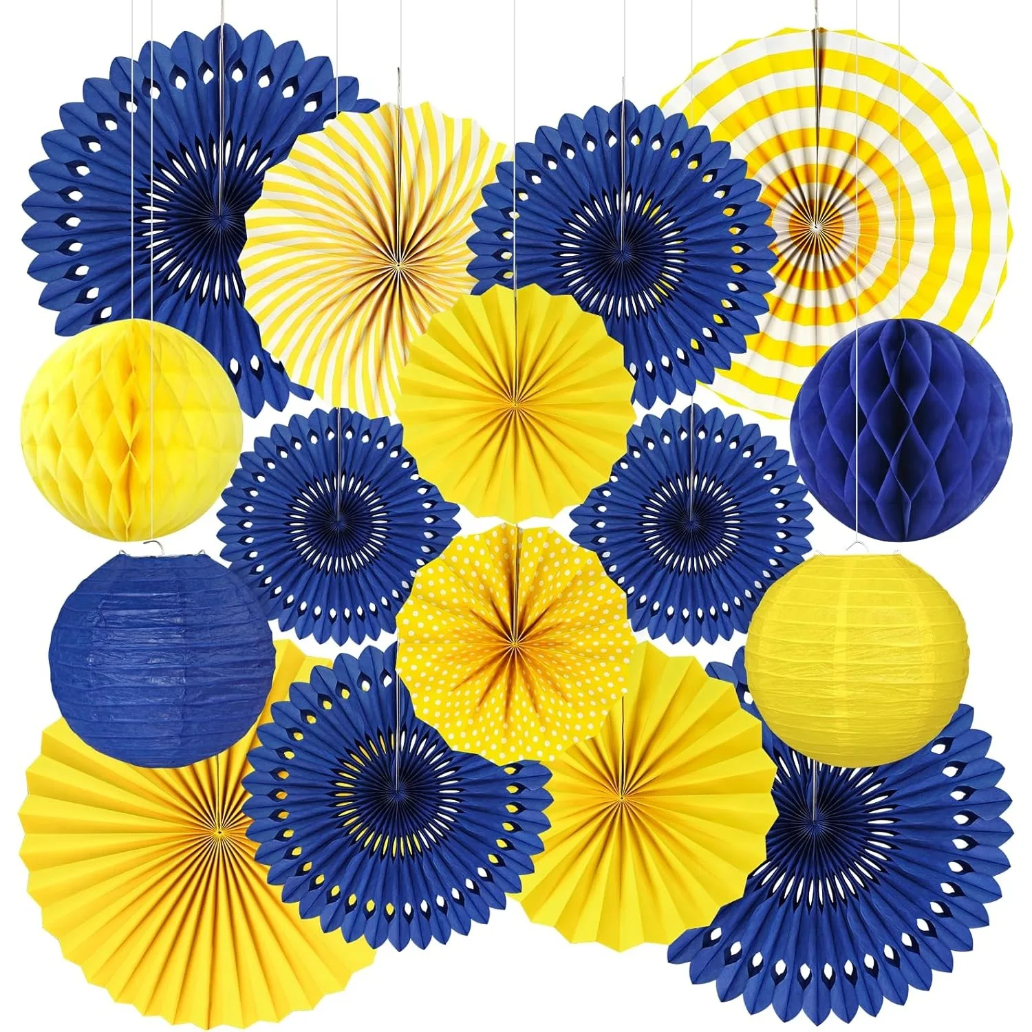 16Pcs Blue Yellow Party Decorations for 2026 Graduation Paper Fans Honeycomb Balls Lanterns Summer Lemon Birthday Wedding Decor
16Pcs Blue Yellow Party Decorations for 2026 Graduation Paper Fans Honeycomb Balls Lanterns Summer Lemon Birthday Wedding Decor