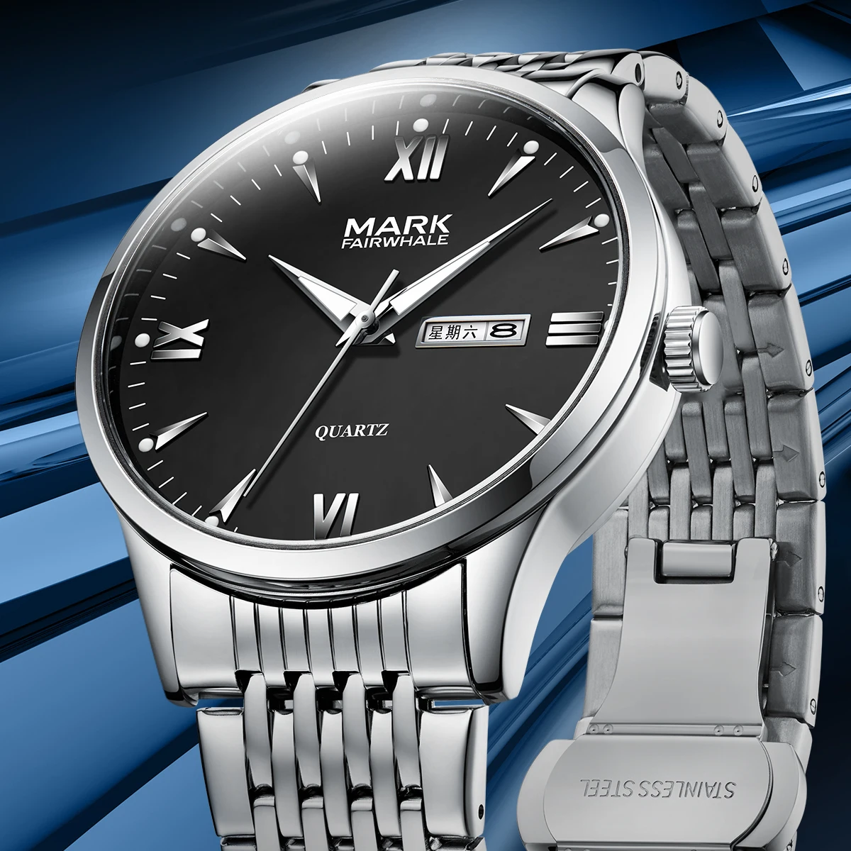 Mark Fairwhale Business HD coated crystal surface Mens Quartz Watch Luminous Date Display Waterproof Watches for montres hommes
Mark Fairwhale Business HD coated crystal surface Mens Quartz Watch Luminous Date Display Waterproof Watches for montres hommes