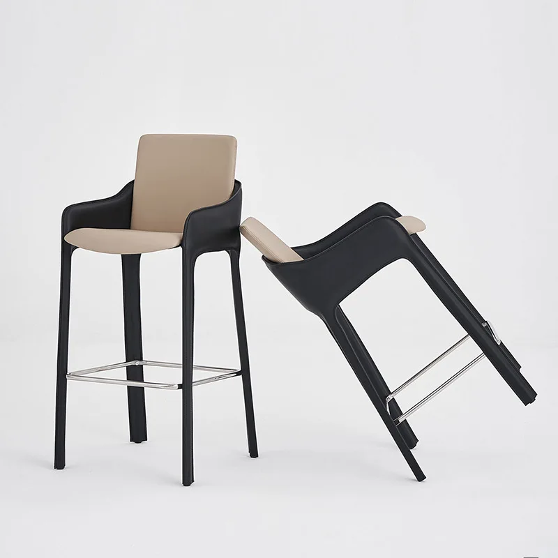 Saddle leather bar chair home armchair high-end designer Italian minimalist high creative high chair
Saddle leather bar chair home armchair high-end designer Italian minimalist high creative high chair