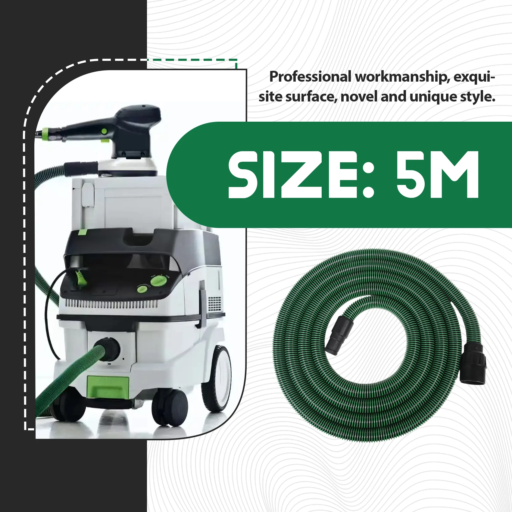 A21Q -Hose Applicable For FESTOOL Electric Vacuum Cleaner Dust Collection Bucket Dust Absorption Pipe
A21Q -Hose Applicable For FESTOOL Electric Vacuum Cleaner Dust Collection Bucket Dust Absorption Pipe