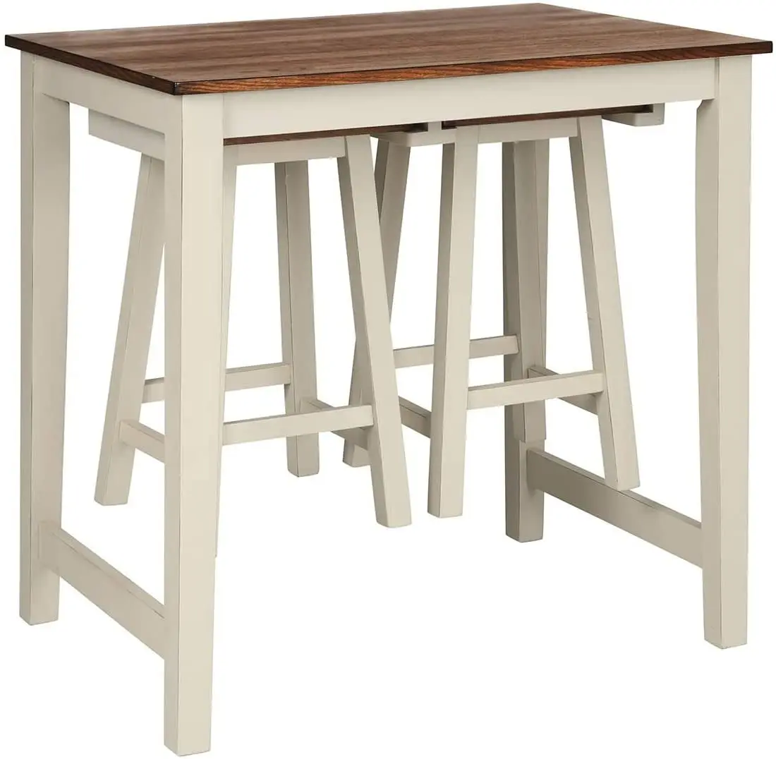 3-Piece Bar Table Set With 2 Saddle Stools Counter Height Dining Table Modern Pub Kitchen Living Room Brown Milky White
3-Piece Bar Table Set With 2 Saddle Stools Counter Height Dining Table Modern Pub Kitchen Living Room Brown Milky White