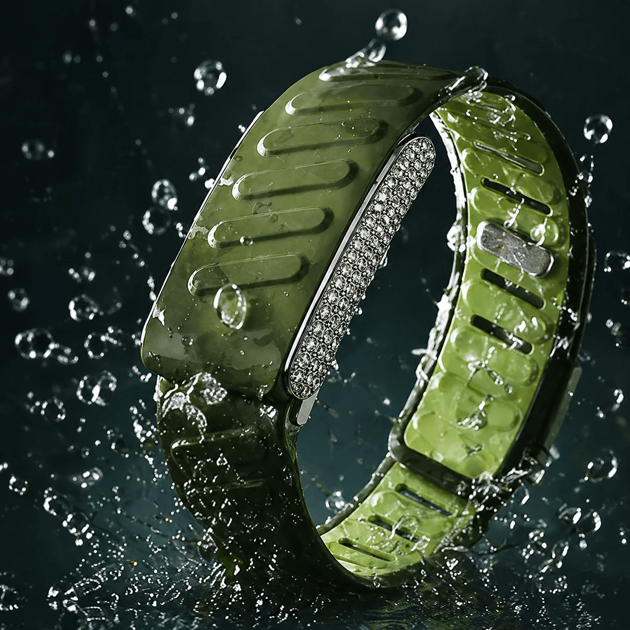 Diamonds Watch Strap For Whoop 5.0 One+Peak Silicone Strap Casual Wristband with Full-Diamond Bright Silver Metal U-Frame
Diamonds Watch Strap For Whoop 5.0 One+Peak Silicone Strap Casual Wristband with Full-Diamond Bright Silver Metal U-Frame