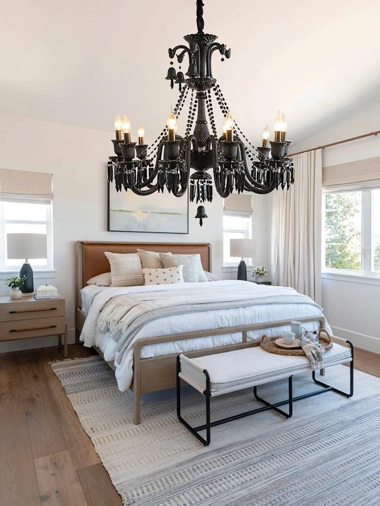 Modern Vintage Candle Shape Obsidian Black Crystal Ceiling Pendant Lights Led Classic Bedroom Dining Room Decor Hanging Lamp
Modern Vintage Candle Shape Obsidian Black Crystal Ceiling Pendant Lights Led Classic Bedroom Dining Room Decor Hanging Lamp