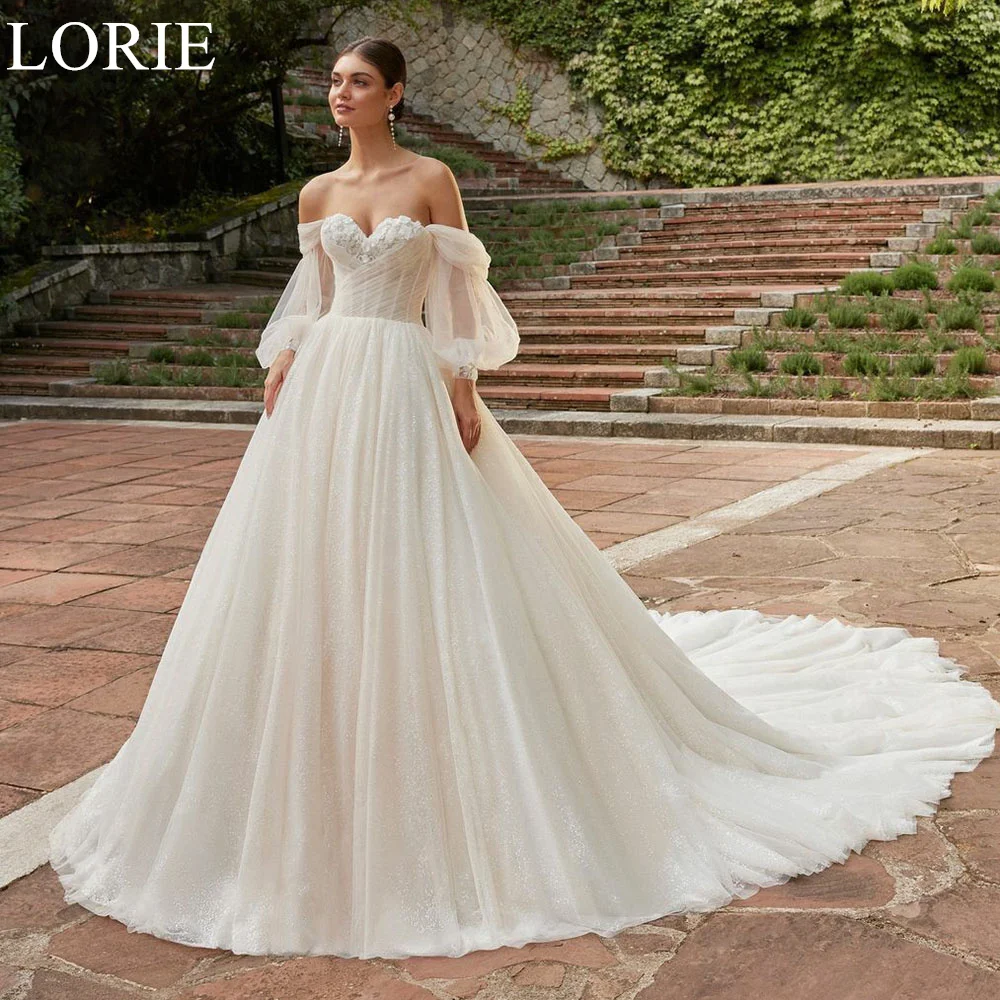 LORIE Elegant A-Line Sweetheart Wedding Dresses Puff Sleeves Lace Appliques Backless 2024 Vintage Bridal Gown for Wedding Party
LORIE Elegant A-Line Sweetheart Wedding Dresses Puff Sleeves Lace Appliques Backless 2024 Vintage Bridal Gown for Wedding Party