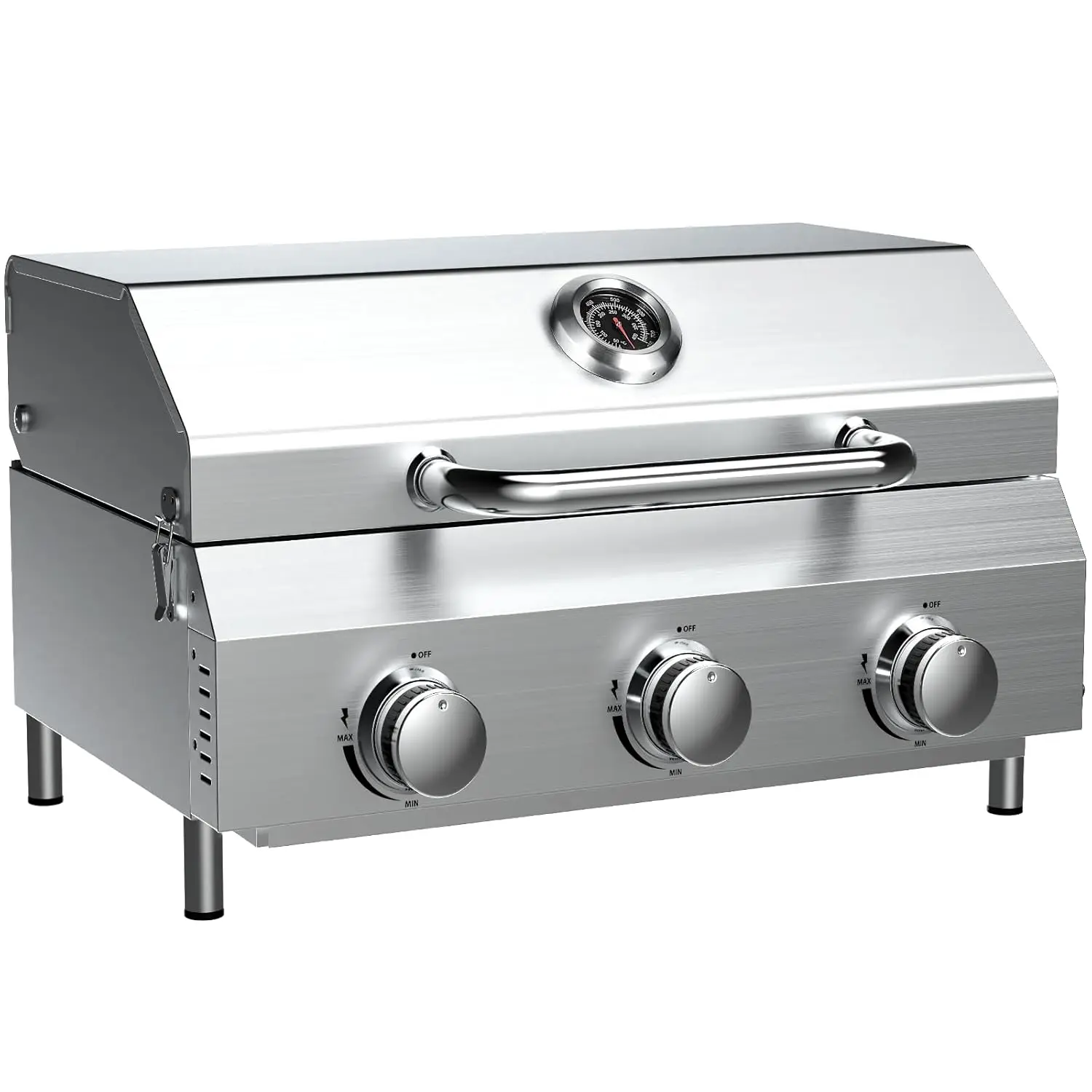 3-Burner Tabletop Gas Grill, 30,000 BTU Portable Propane Grill with Heavy-Duty Thickened Grates & Stainless Steel, Customized
3-Burner Tabletop Gas Grill, 30,000 BTU Portable Propane Grill with Heavy-Duty Thickened Grates & Stainless Steel, Customized