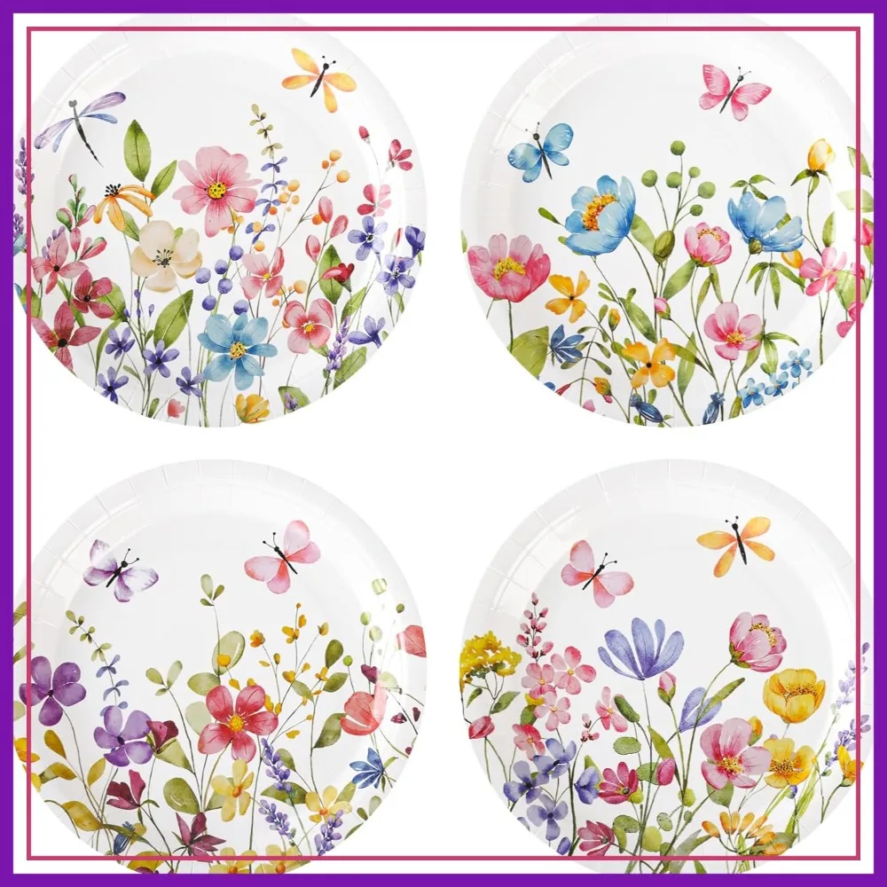 48 Pcs Wildflower Paper Plates, Watercolor Floral Disposable 7 Inch, Spring Summer Botanical Butterfly Dessert Plate for Wedding Birthday Garden Tea Party
48 Pcs Wildflower Paper Plates, Watercolor Floral Disposable 7 Inch, Spring Summer Botanical Butterfly Dessert Plate for Wedding Birthday Garden Tea Party