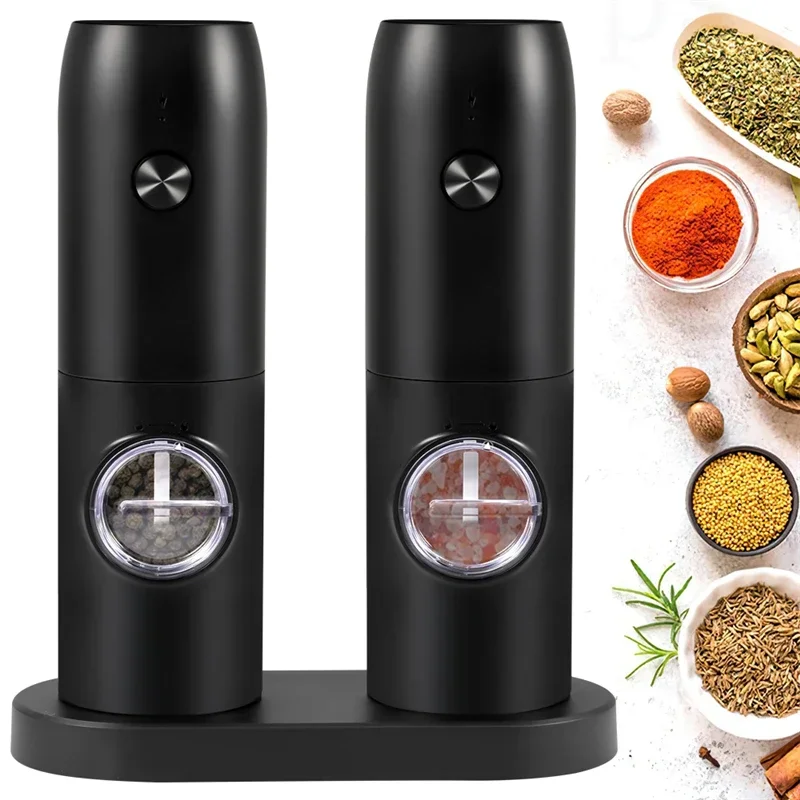 Rechargeable Electric Salt And Pepper Grinder Set with Charging Base Stainless Steel Automatic Salt Pepper Grinder Spice Mill
Rechargeable Electric Salt And Pepper Grinder Set with Charging Base Stainless Steel Automatic Salt Pepper Grinder Spice Mill