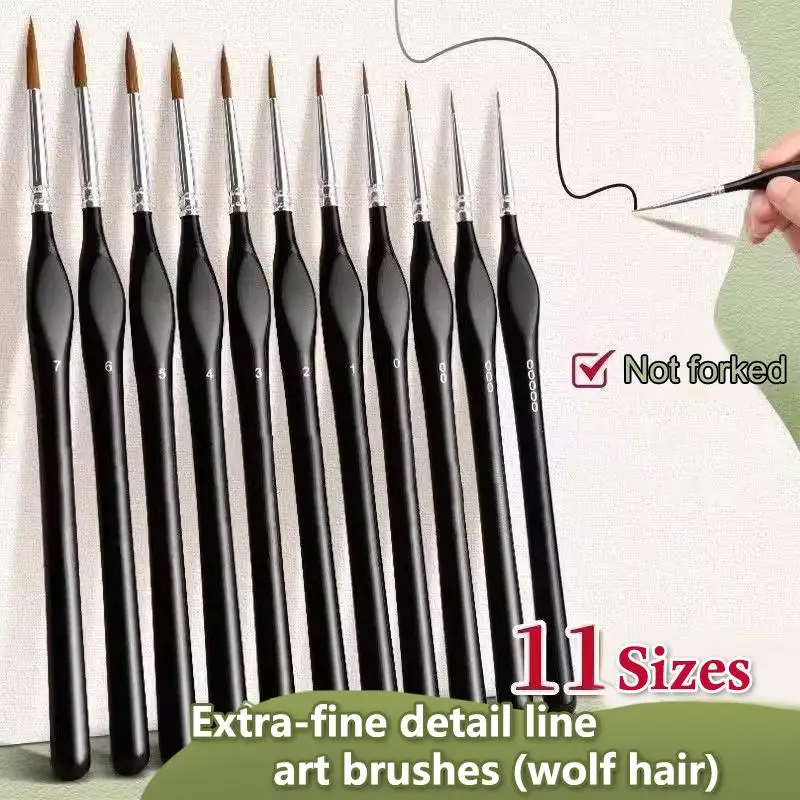 Miniature Detail Paint Brush Set 11 Pcs Nylon Bristle Liner Brushes for Artists Model Painting Watercolor Hobby Craft Detailing
Miniature Detail Paint Brush Set 11 Pcs Nylon Bristle Liner Brushes for Artists Model Painting Watercolor Hobby Craft Detailing