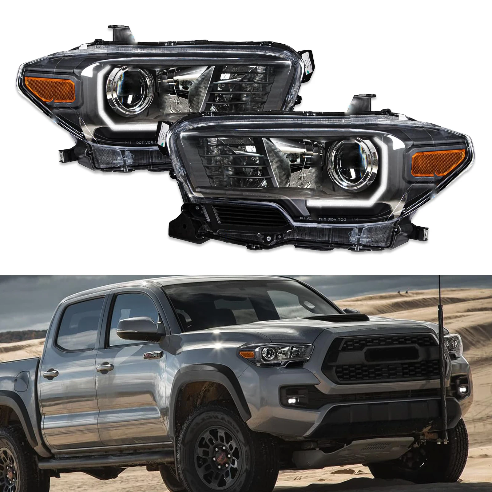 LED Clear Headlight Assembly For Toyota Tacoma 2016-2020 Front Lamps DRL with Driver and Passenger Side with Bulbs
LED Clear Headlight Assembly For Toyota Tacoma 2016-2020 Front Lamps DRL with Driver and Passenger Side with Bulbs