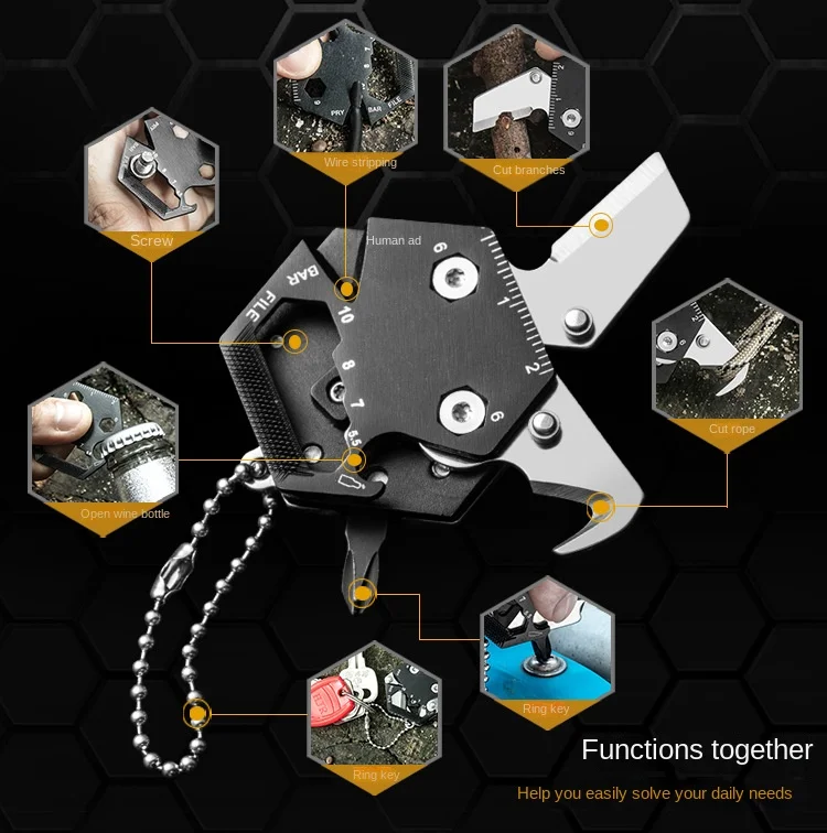 Multifunctional knife pocket folding courier knife EDC portable key pendant mini tool
Multifunctional knife pocket folding courier knife EDC portable key pendant mini tool