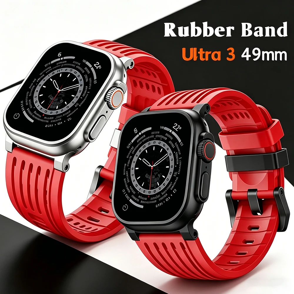 Резиновый спортивный ремешок для Apple Watch Ultra 3 2 1 49 мм, Series 11 10 9 8 7 46 мм 45 мм, дышащий силиконовый ремешок для IWatch 6 5 SE 44 мм
Резиновый спортивный ремешок для Apple Watch Ultra 3 2 1 49 мм, Series 11 10 9 8 7 46 мм 45 мм, дышащий силиконовый ремешок для IWatch 6 5 SE 44 мм