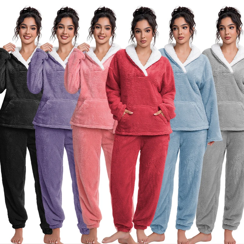 High Quality Winter Thick Warm Sleepwear Foreign Trade Comfortable Cotton Velvet Pocket Home Clothes for Women Pajamas Homewear
High Quality Winter Thick Warm Sleepwear Foreign Trade Comfortable Cotton Velvet Pocket Home Clothes for Women Pajamas Homewear