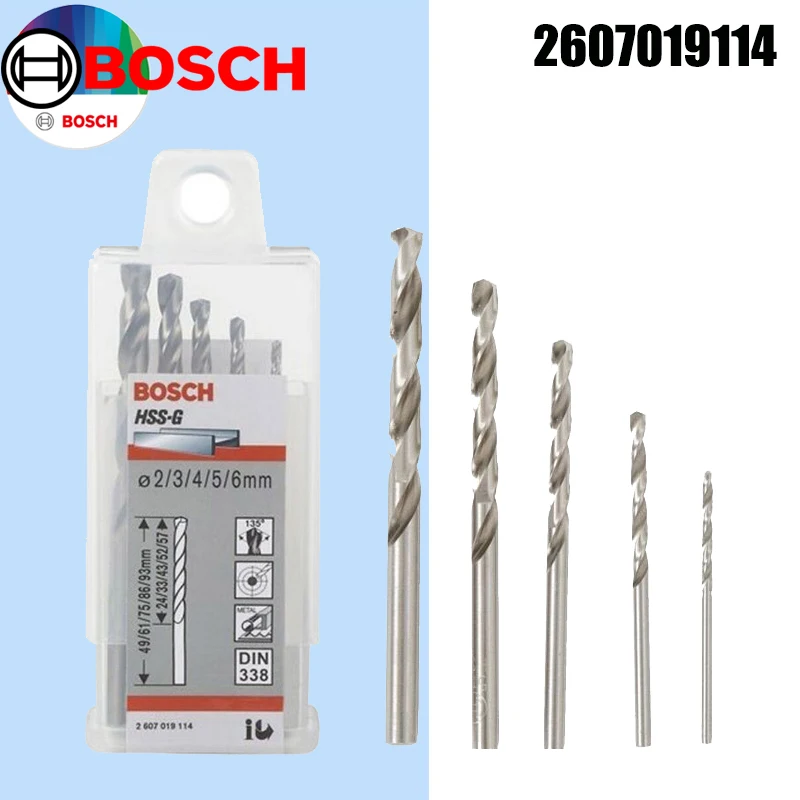 BOSCH 2607019114 Twist Drill Bits HSS 5PCS 2/3/4/5/6mm Multi Functional Expansion Strength Of 900n/mm² Power Tool Accessories
BOSCH 2607019114 Twist Drill Bits HSS 5PCS 2/3/4/5/6mm Multi Functional Expansion Strength Of 900n/mm² Power Tool Accessories