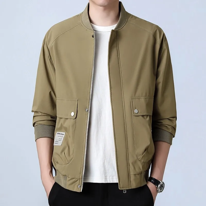 Мужская рабочая куртка с бейсбольным воротником, модная повседневная деловая ветрозащитная куртка на молнии, весна-осень, свободный крой, длинный рукав
Мужская рабочая куртка с бейсбольным воротником, модная повседневная деловая ветрозащитная куртка на молнии, весна-осень, свободный крой, длинный рукав