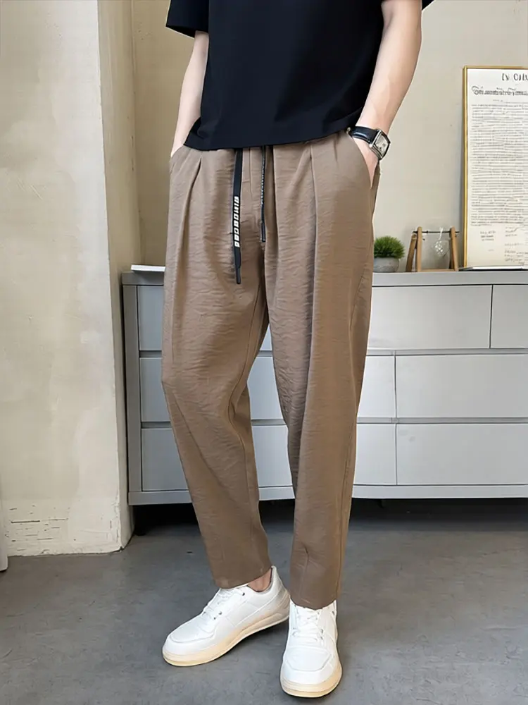 Brown Cotton Linen Pants Men Summer Straight Casual Trousers Lightweight Sport Sweatpants Elastic waist Loose Wide Jogger Pants
Brown Cotton Linen Pants Men Summer Straight Casual Trousers Lightweight Sport Sweatpants Elastic waist Loose Wide Jogger Pants