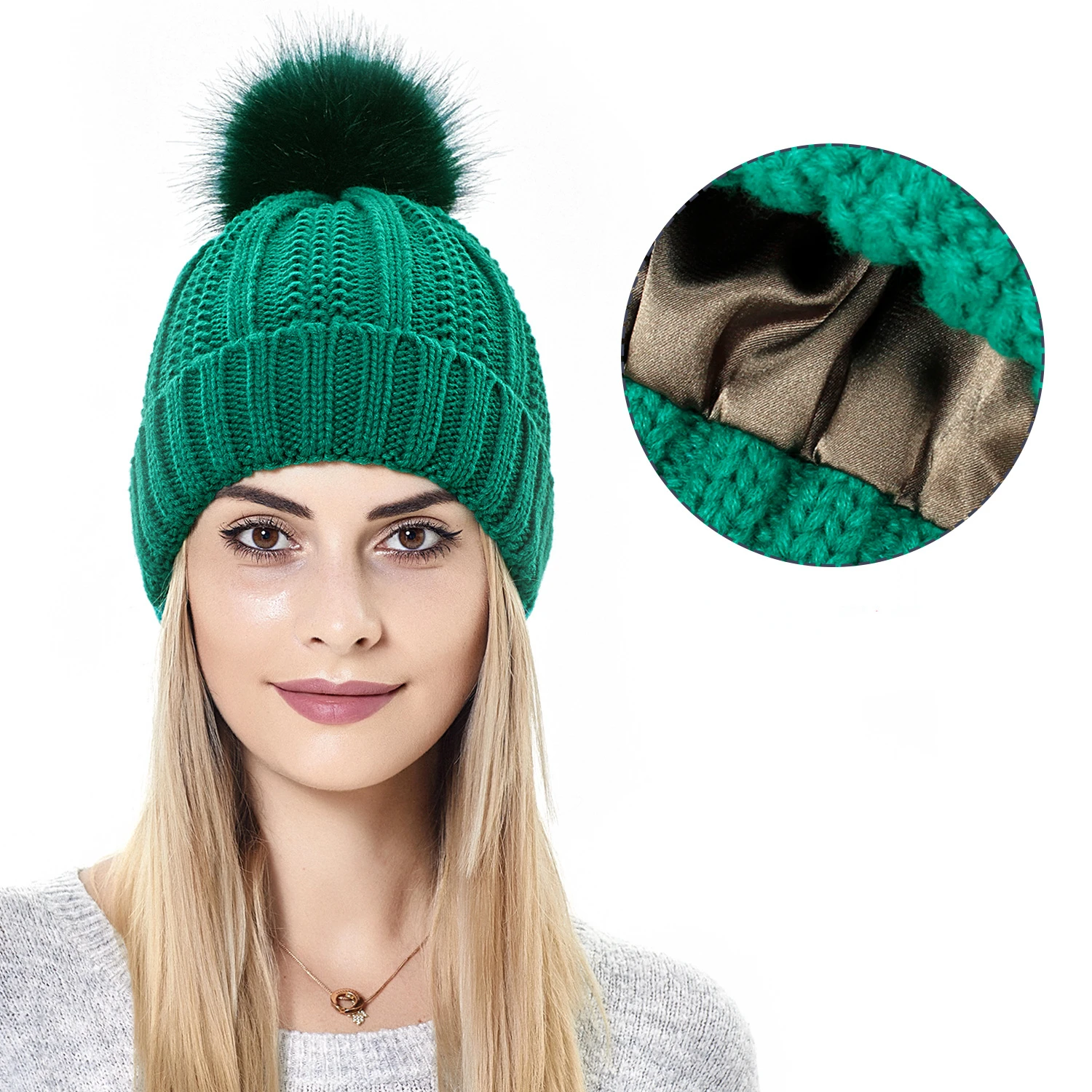 Knit Cuffed Beanie Pom Pom Hat Skullies Beanies Saitn Lined Knit Beanie Hat Winter Outdoor Ski Hats Acrylic Hat Gift for Girls
Knit Cuffed Beanie Pom Pom Hat Skullies Beanies Saitn Lined Knit Beanie Hat Winter Outdoor Ski Hats Acrylic Hat Gift for Girls