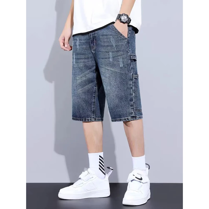 Men Summer Casual Knee Length Pants Male Baggy Straight Leg Versatile Denim Cargo Shorts Chic Wear-resistant Simplicity Jeans
Men Summer Casual Knee Length Pants Male Baggy Straight Leg Versatile Denim Cargo Shorts Chic Wear-resistant Simplicity Jeans