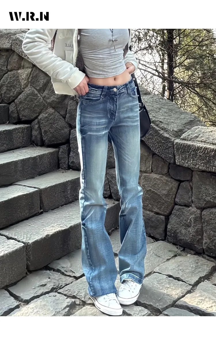 Harajuku High Waist Sheath Flared Jeans Hight Street Retro Style Y2K Pants Women's Vintage Slim Fit Blue 2000s Denim Trouser
Harajuku High Waist Sheath Flared Jeans Hight Street Retro Style Y2K Pants Women's Vintage Slim Fit Blue 2000s Denim Trouser