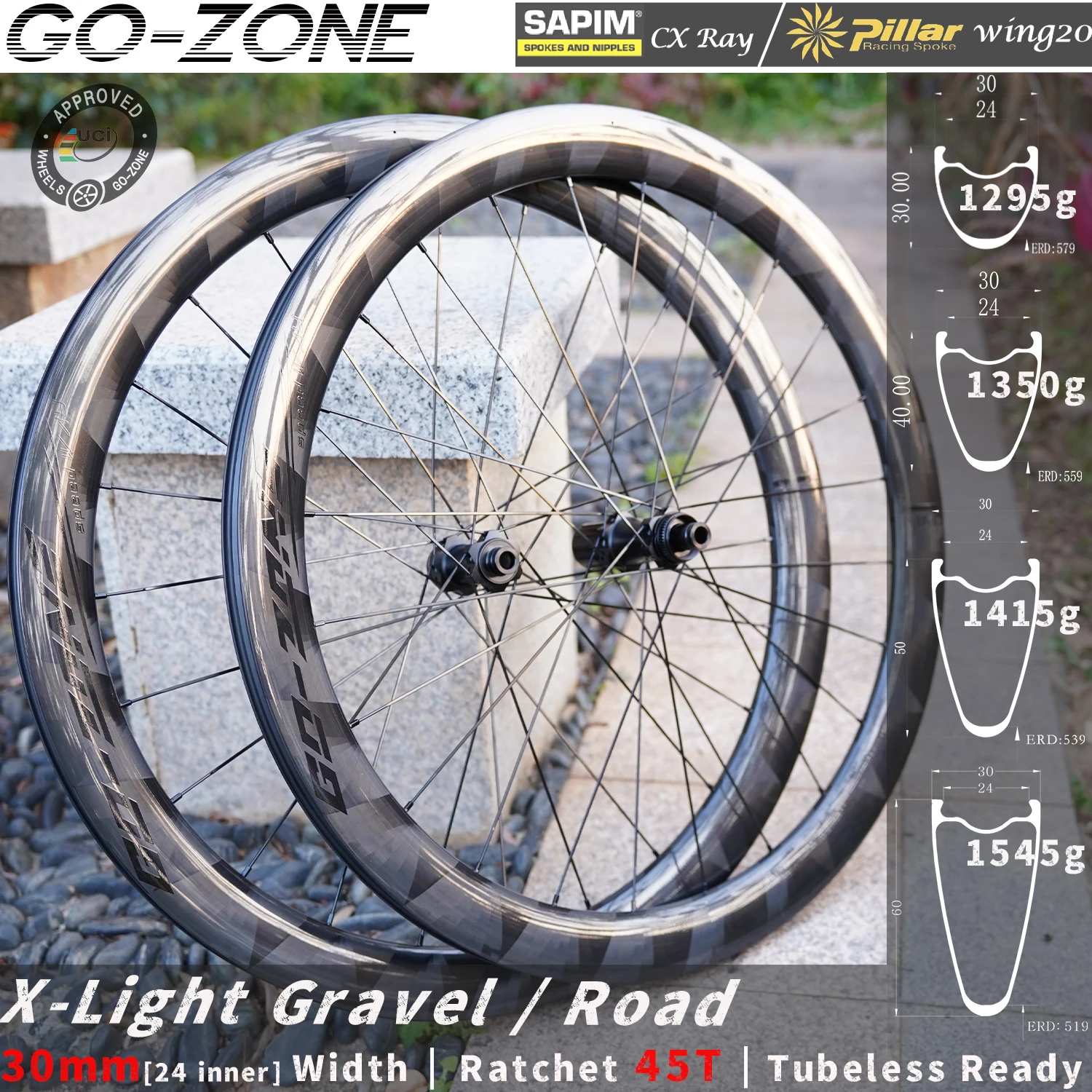 Normal / Ceramic X-Light 700c Road Gravel Carbon Wheels Disc Brake R330D 45T Ratchet Tubeless Ready UCI Quality Bicycle Wheelset
Normal / Ceramic X-Light 700c Road Gravel Carbon Wheels Disc Brake R330D 45T Ratchet Tubeless Ready UCI Quality Bicycle Wheelset