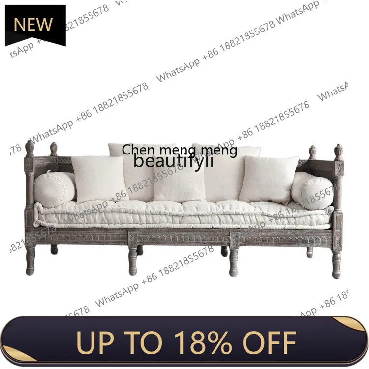 P178 French retro three-person sofa American solid wood carving old oak double sofa villa furniture
P178 French retro three-person sofa American solid wood carving old oak double sofa villa furniture