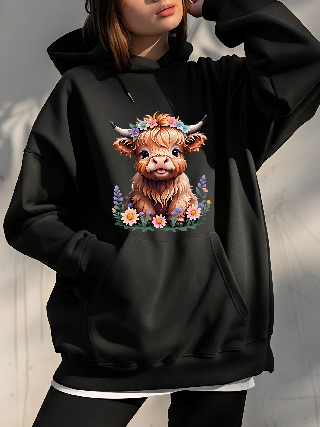 Милая толстовка с принтом коровы и цветочным дизайном, повседневная толстовка унисекс для женщин и мужчин, уличная модная одежда
Милая толстовка с принтом коровы и цветочным дизайном, повседневная толстовка унисекс для женщин и мужчин, уличная модная одежда