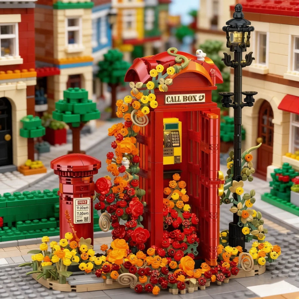 MOC Classic Vintage Telephone Booth Eternal Flower Building Blocks City DIY Street View Model Birthday Gifts For Kids 1142PCS
MOC Classic Vintage Telephone Booth Eternal Flower Building Blocks City DIY Street View Model Birthday Gifts For Kids 1142PCS
