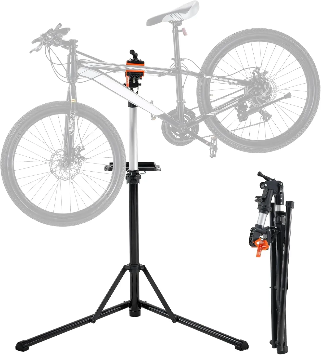 Heavy-duty Aluminum Bicycle Repair Stand, Adjustable Height with Magnetic Tool Tray and Foldable Design for Home and Shop Use
Heavy-duty Aluminum Bicycle Repair Stand, Adjustable Height with Magnetic Tool Tray and Foldable Design for Home and Shop Use