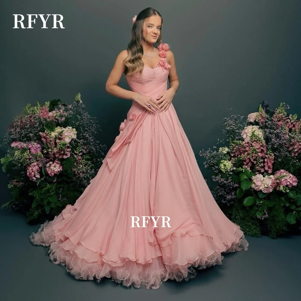 RFYR A Line Prom Dress with 3D Flowers One Shoulder Party Dress with Button Back Evening Dress Fluffy Gala Dress Customized
RFYR A Line Prom Dress with 3D Flowers One Shoulder Party Dress with Button Back Evening Dress Fluffy Gala Dress Customized