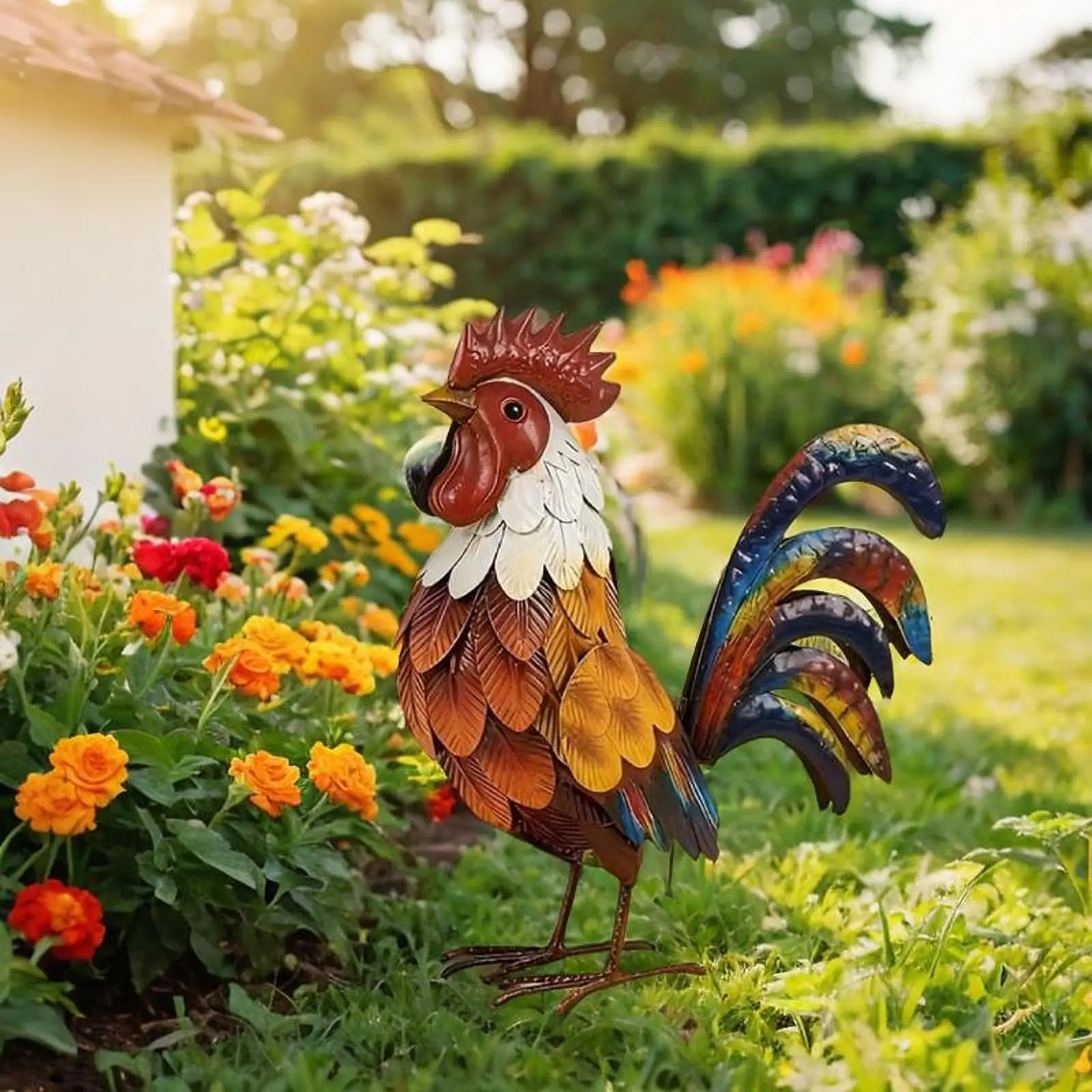 Metal Rooster Animal Sculpture Modern Garden Figurine for Yard Art Decoration Outside Lawn Ornament
Metal Rooster Animal Sculpture Modern Garden Figurine for Yard Art Decoration Outside Lawn Ornament