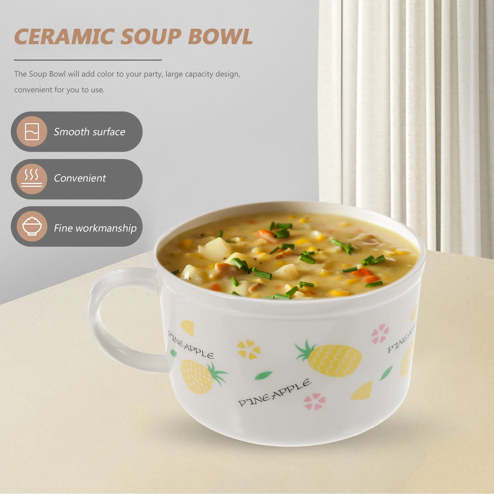Ceramic Soup Mug with Handle Lid Sealing Bowl Large Capacity for Soup Instant Noodles Ramen Microwave Safe Bowl with Handle
Ceramic Soup Mug with Handle Lid Sealing Bowl Large Capacity for Soup Instant Noodles Ramen Microwave Safe Bowl with Handle