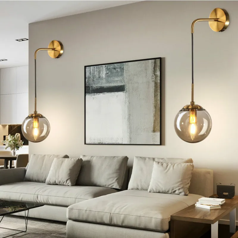 Nordic Modern LED Wall Lamp Glass Ball Bathroom Mirror Beside American Retro Wall Light Sconce Wandlamp Aplique Murale MJ
Nordic Modern LED Wall Lamp Glass Ball Bathroom Mirror Beside American Retro Wall Light Sconce Wandlamp Aplique Murale MJ