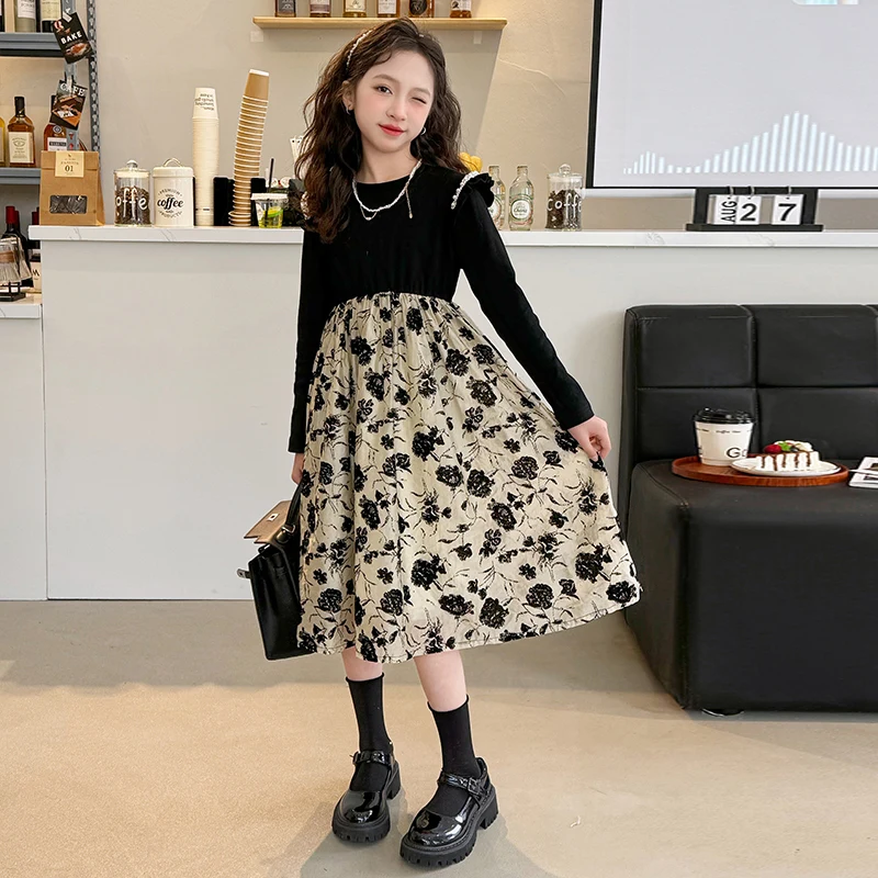 2024 new spring and autumn little girls dress children's fashion floral patchwork long-sleeved skirt suitable for 4-14 years old
2024 new spring and autumn little girls dress children's fashion floral patchwork long-sleeved skirt suitable for 4-14 years old