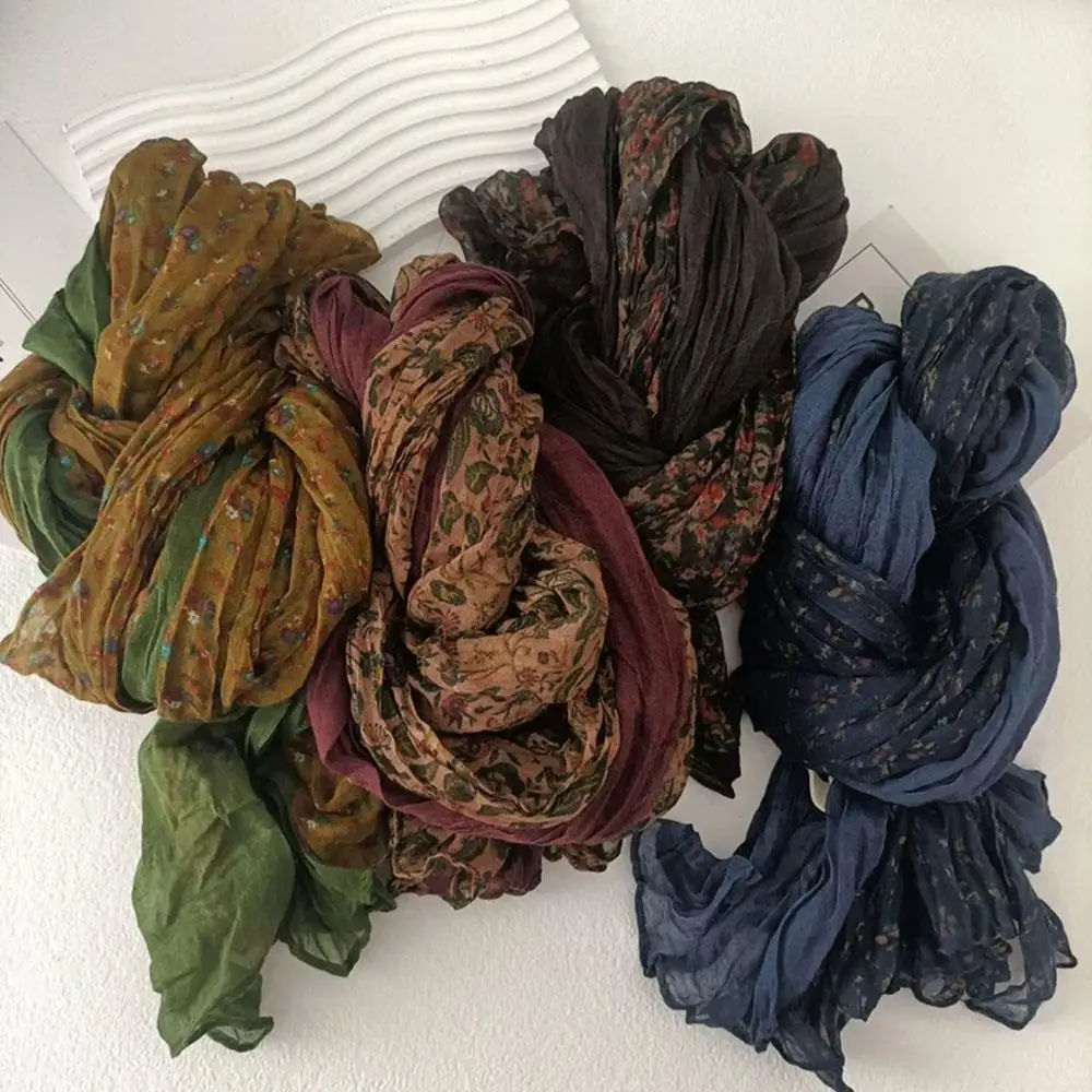 Осень-зима женский хлопковый льняной шарф винтажный витой шарф с цветочным принтом морщины женский платок корейский плиссированный шарф-шаль
Осень-зима женский хлопковый льняной шарф винтажный витой шарф с цветочным принтом морщины женский платок корейский плиссированный шарф-шаль