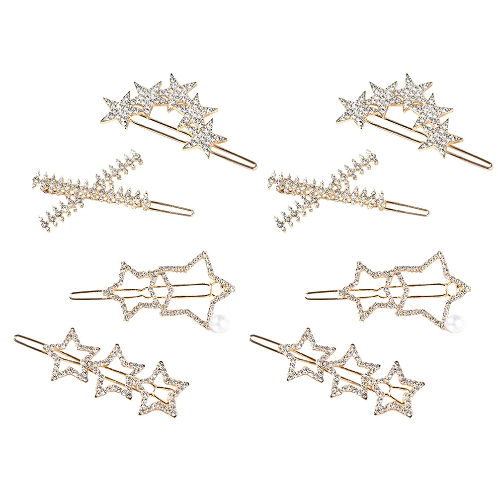 8 Pcs Pearl Rhinestone Hair Clip Golden Hairpin Women Accessories for Holiday Alloy Headdress
8 Pcs Pearl Rhinestone Hair Clip Golden Hairpin Women Accessories for Holiday Alloy Headdress