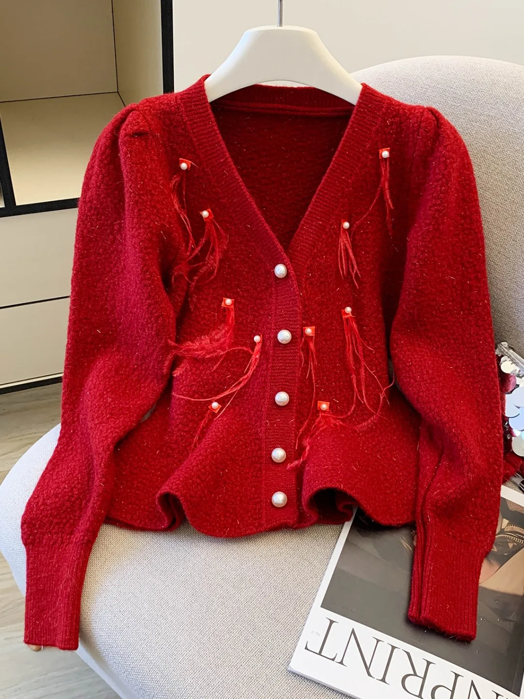 Women's ort Knitted Sweater Coat V-ne Tassel Waist-cinching Slimming Fall Winter Faion Original Design Loose Fit
Women's ort Knitted Sweater Coat V-ne Tassel Waist-cinching Slimming Fall Winter Faion Original Design Loose Fit