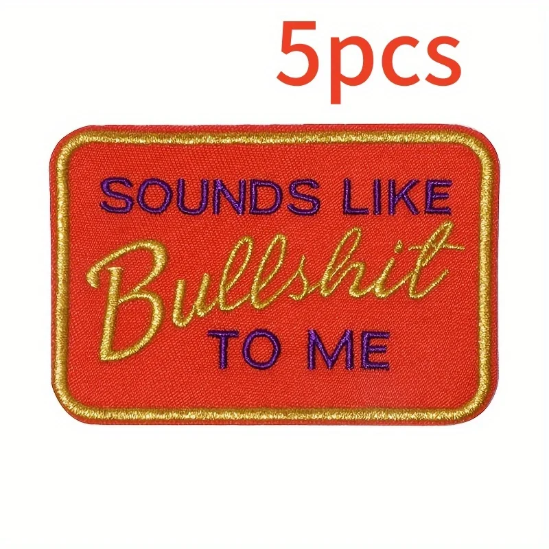 5pcs of Vintage "Sounds Like Nonsense to Me" Embroidery Ironing for Garment Repair & Decoration Sewing, Knitwear, Embroidery Patches, Mixed Colors, Badges, Patches, Decorations
5pcs of Vintage "Sounds Like Nonsense to Me" Embroidery Ironing for Garment Repair & Decoration Sewing, Knitwear, Embroidery Patches, Mixed Colors, Badges, Patches, Decorations