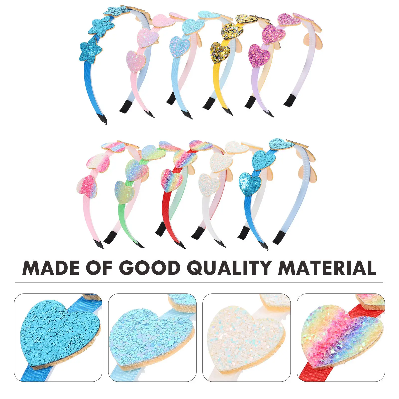 10Pcs Heart Shaped Hairband for Sequin Scallion Powder Design Lightweight Comfortable Party Prom Birthday Valentine
10Pcs Heart Shaped Hairband for Sequin Scallion Powder Design Lightweight Comfortable Party Prom Birthday Valentine