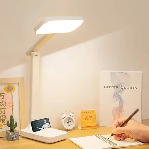LED Desk Lamp 3 Levels Dimmable Touch Night Light USB Eye Protection Foldable Bedroom Bedside Reading Rechargeable Desk Lamps