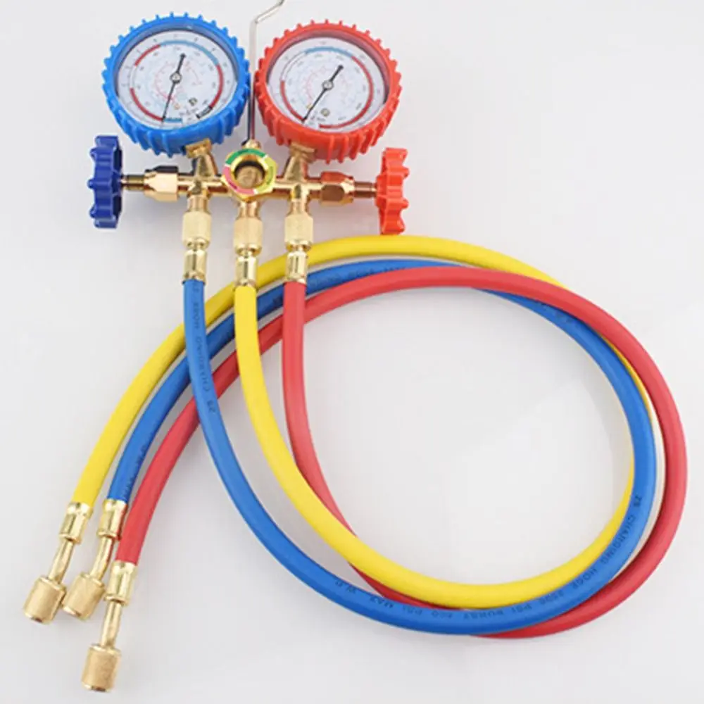 3 Way R410A Manifold Gauge Set Adjustable Precise Measurement Automotive AC Manifold Adapters Multifunctional Anti-corrosion
3 Way R410A Manifold Gauge Set Adjustable Precise Measurement Automotive AC Manifold Adapters Multifunctional Anti-corrosion